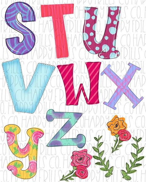 Whimsical Doodle Alphabet Alpha Second Pack Including Extras For