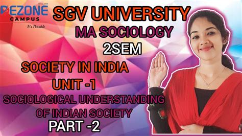 Sgv U Ma Sociology Sem Society In India Unit Sociological