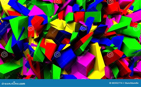 Colorful Blocks And Pieces Background 3d Illustration Stock