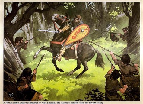 Norman Breton Noble Ambushed By Welsh Spearmen In The North Welsh