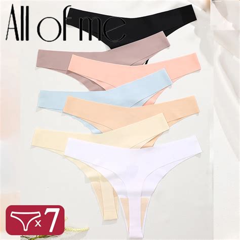 Pcs Set Seamless Low Waist Underpants Sexy G String Underwear Female T Back Intimates Lingerie