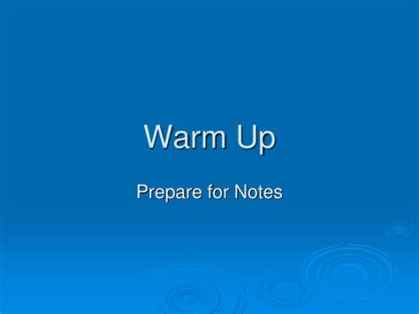 Ppt Warm Up Powerpoint Presentation Free Download Id 9425855