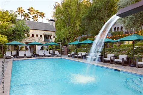 Pool at luxury boutique hotel Stock Photo | Adobe Stock