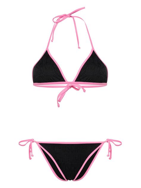 Moschino Bikini Con Bordes En Contraste Negro Farfetch Mx