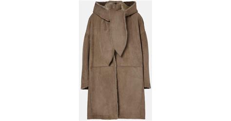 row parnasse shearling lined suede coat  natural lyst