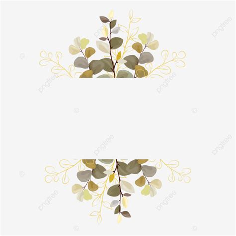 Elegant Green And Gold Leaves Illustration Vector Leaf Gold Leaf