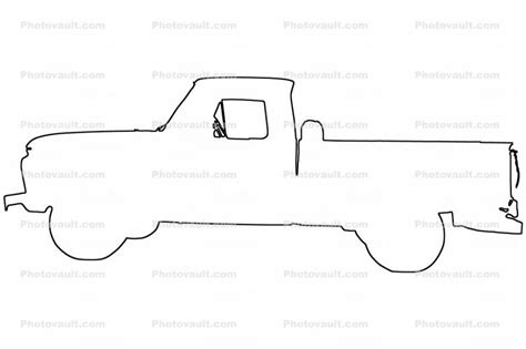 Pickup Truck Outline Drawing