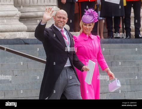 3 June 2022 London Uk Mike Tindall And His Wife Zara At St Pauls Cathedral For A Thanksgiving