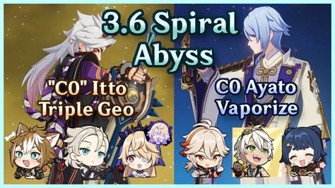 F2P C0 Itto Triple Geo Ayato Vaporize National 3 6 Spiral Abyss