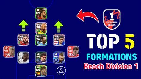 Top 5 Best Formation To Reach Division 1 In EFootball 2023 Mobile