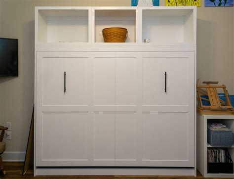 Madewell Woodworks Full Size Horizontal Murphy Bed With Upper Cabinets