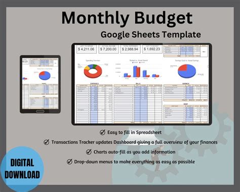 Monthly Budget Spreadsheet Google Sheets Template Monthly Budget