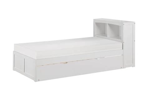 Kory White Twin Wood Bookcase Bed With Trundle | Living Spaces