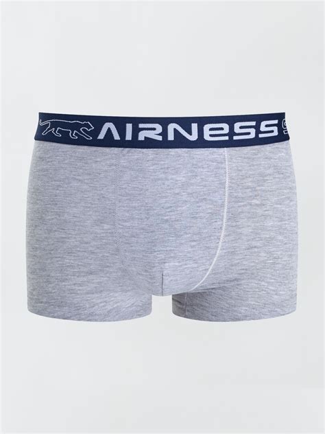 Lot Boxers Unis Airness Rouge Gris Bleu Kiabi