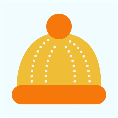 Elemento De Sombrero De Gorro Naranja Y Amarillo En Estilo Plano