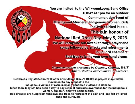 National Day of Awareness for MMIWG2S (Red Dress Day) — Wiikwemkoong Unceded Territory