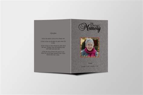 Metallic Tabloid Funeral Program Template Funeral Programs Funeral