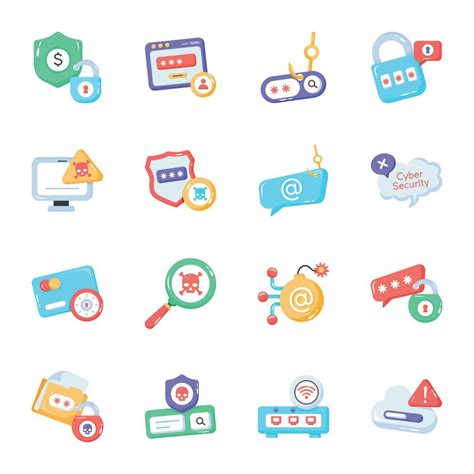 Modern Set Of Cybercrime Flat Icons 24203302 Vector Art At Vecteezy