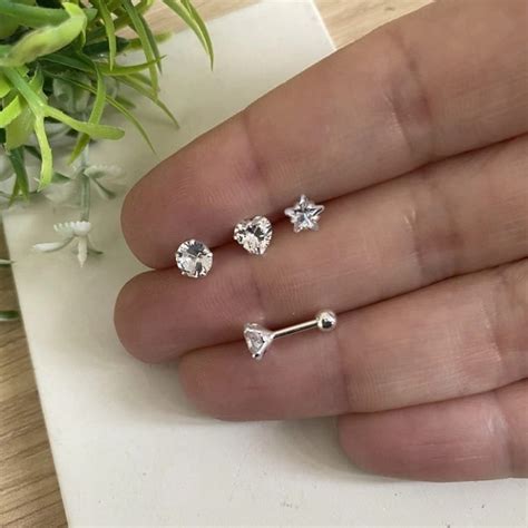 ATACADO DE PRATAS Piercing Zircônia Tragus