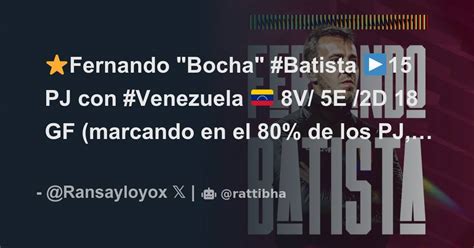 Fernando Bocha Batista 15 PJ Con Venezuela 8V 5E 2D 18 GF