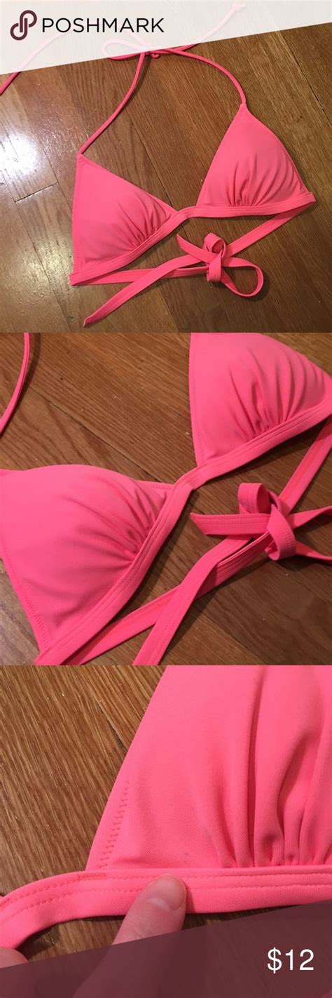 PINK Victorias Secret Hot Pink Bikini Top Padded Hot Pink Bikini Top