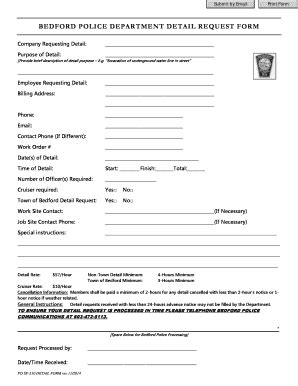 Fillable Online Bedfordnh Detail Request Form Town Of Bedford Fax