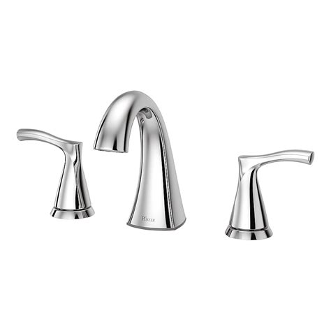 Pfister Masey Polished Chrome Widespread 2 Handle Watersense Bathroom Sink Faucet With Drain Lf