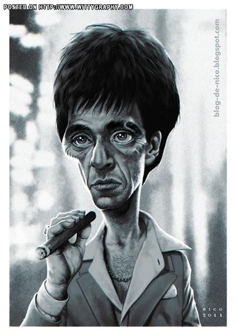 Scarface Al Pacino Funny Caricatures Celebrity Caricatures Al Pacino