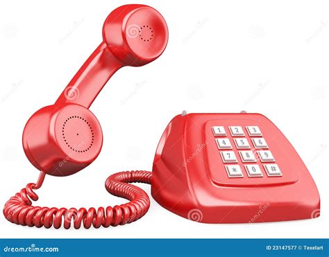 3d Red Old Fashioned Style Telephone Stock Image Illustration Of