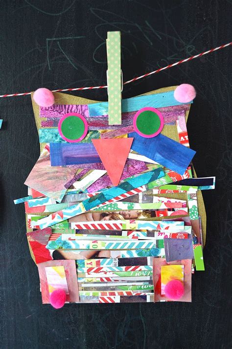 Owl Collage Recycled Crafts For Kids Art For Kids Arts And