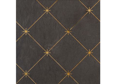 Armatura 02 Brass Inlay In Gris Foussana Limestone Stone Inlay Decorative Wall Tiles