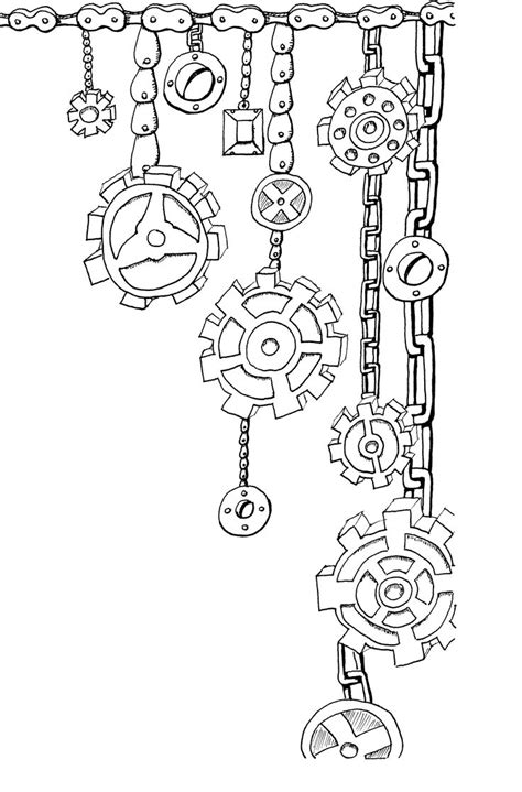 Open full size Drawing Steampunk Line Image Free Download - Steampunk Gears Line Art Png ...