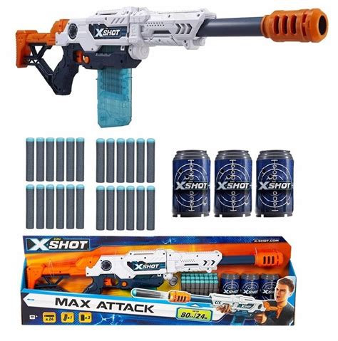 ZURU X-SHOT MAX ATTACK XXL KARABIN PISTOLET WYRZUTNIA 24 STRZAŁKI ...