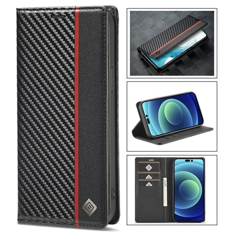 LC Imeeke Carbon Fiber Magnetic Wallet Case For Google Pixel 8 Pro 7A 7