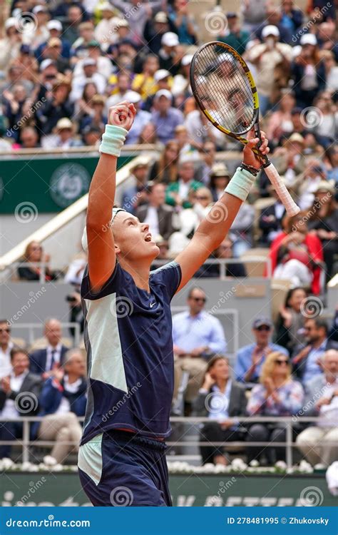 Holger Rune Of Denmark Celebrates Victory After His Round Match