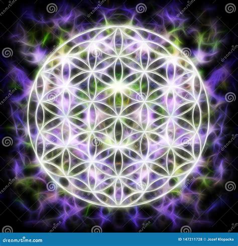 Flower Of Life And Fractal Effect Sacred Geometry Stock Illustration Illustration Of Harmony