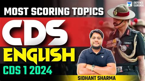 Most Scoring Topics For CDS English CDS I 2024 Sidhant Sharma