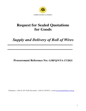 Fillable Online Request For Sealed Quotations For Goods Supply And