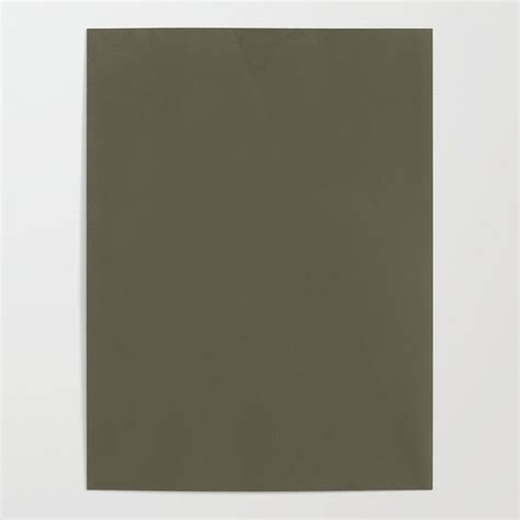 Dark Muted Olive Green Solid Color Seaweed Moss Green Brown Art Poster By Simply Solids