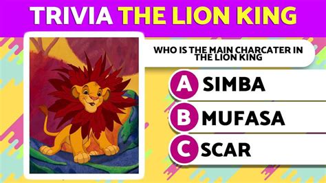 Trivia The Lion King 50 Questions Trivia Quiz Youtube