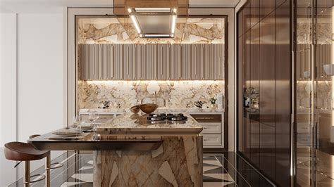 luxury marble kitchen design by ceyhun akgül interiors :: Behance