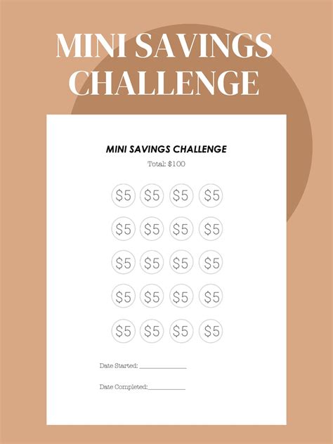 Mini Savings Challenge Pdf Template In 2022 Savings Challenge