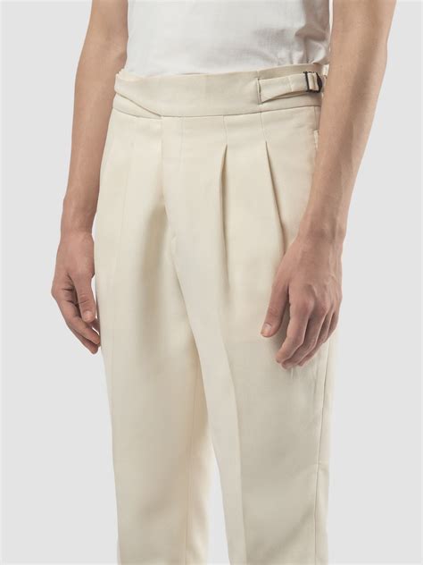 Ivory Gurkha tapered pants – PILLAR