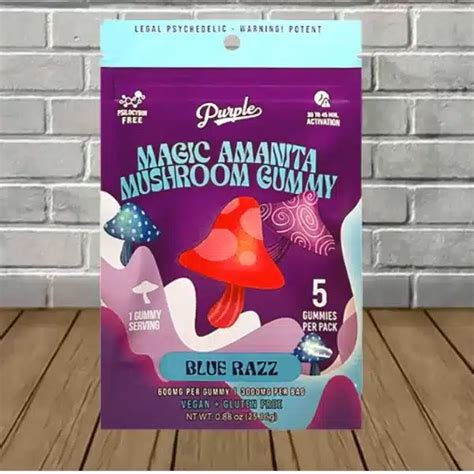 Blue Razz Purple Magic Amanita Mushroom Mg Gummies