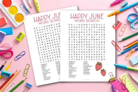 June Word Search Made With Happy