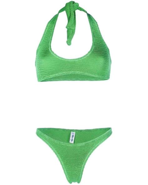 Reina Olga Halterneck Bikini Set In Green Lyst