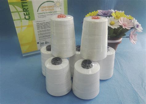 High Tenacity Raw White Spun 100 Polyester Sewing Thread For Bag Closing