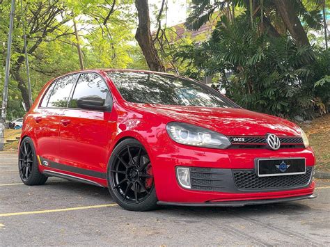 Volkswagen Golf Gti Vi Red With Advanti Storm S1 Aftermarket Wheels