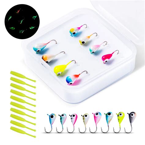 Goture Pcs Set Tungsten Jigs Ice Fishing Lure Sink Fast Luminous Bait