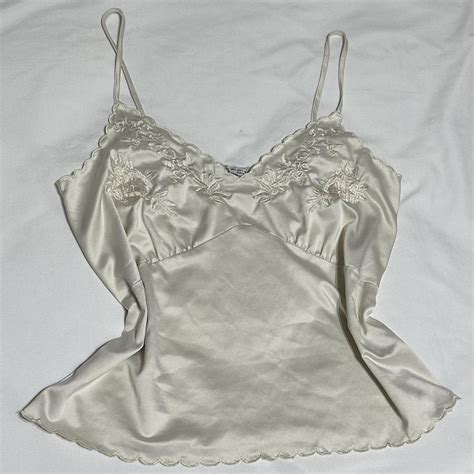 Zara Cutie Ivory Lingerie Tank With Embroidery Size Depop